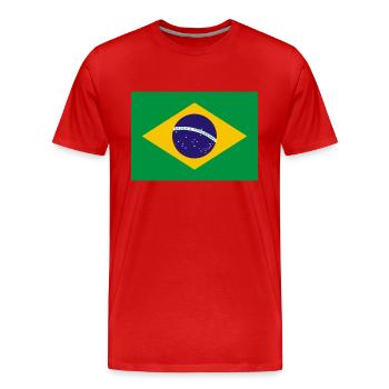 Brésil drapeau bannière - T-shirt bio Premium Homme - rouge - Devant - Damien (186cm)