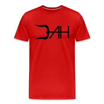 Logo AH AH - Männer Premium Bio T-Shirt - Rot - Vorne - Damien (186cm)