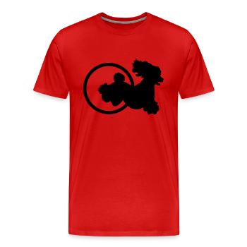 Agility Reifen Pudel - Männer Premium Bio T-Shirt - Rot - Vorne - Damien (186cm)