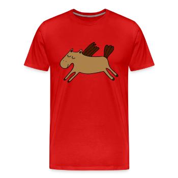 Pony - Männer Premium Bio T-Shirt - Rot - Vorne - Damien (186cm)