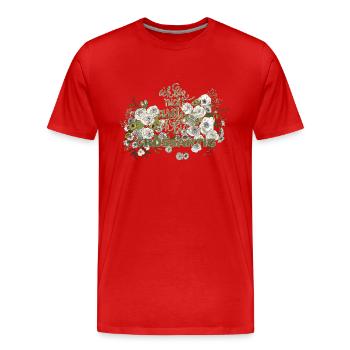 ich bin nicht artig - Männer Premium Bio T-Shirt - Rot - Vorne - Damien (186cm)