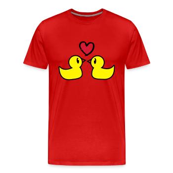 baby_enten_paar_f3 - Men's Premium Organic T-Shirt - red - Front - Damien (186cm)