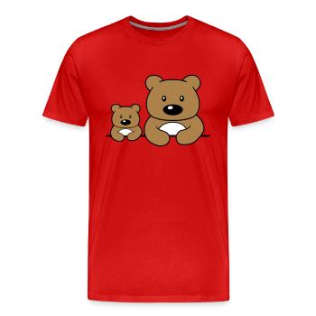 child young baby dad mom family 2 friends team - Men's Premium Organic T-Shirt - red - Front - Damien (186cm)
