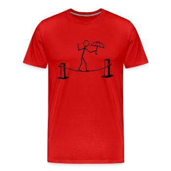 Slackline - Männer Premium Bio T-Shirt - Rot - Vorne - Damien (186cm)
