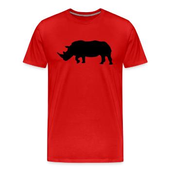 rhino silhouette design - Männer Premium Bio T-Shirt - Rot - Vorne - Damien (186cm)