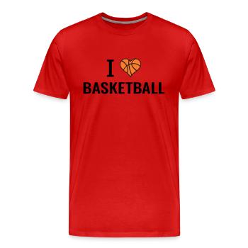I love Basketball Basketball Gift Idea - Men's Premium Organic T-Shirt - red - Front - Damien (186cm)