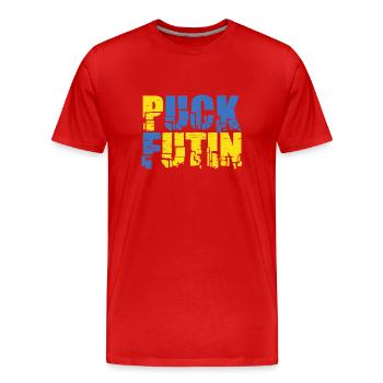 Puck Futin - Men's Premium Organic T-Shirt - red - Front - Damien (186cm)