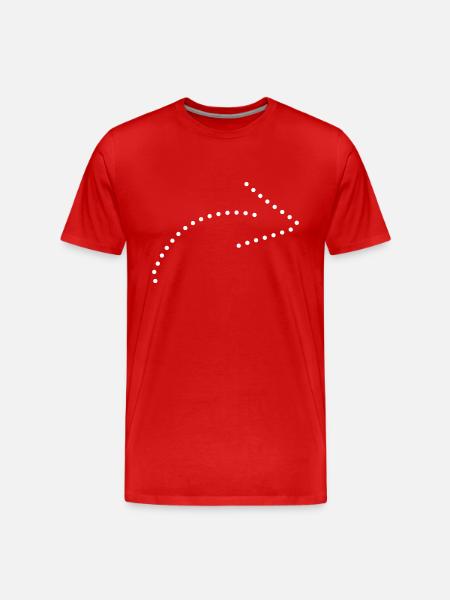 arrow right direction show symbol - Men's Premium Organic T-Shirt - red