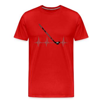 Puls Hockey Sticks - Men's Premium Organic T-Shirt - red - Front - Damien (186cm)