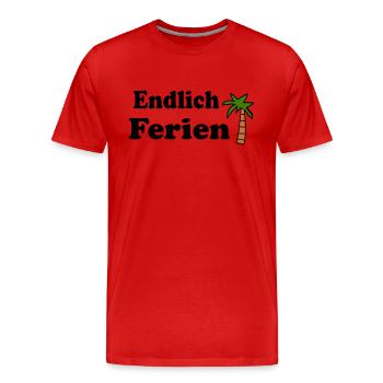 Endlich Ferien - Männer Premium Bio T-Shirt - Rot - Vorne - Damien (186cm)