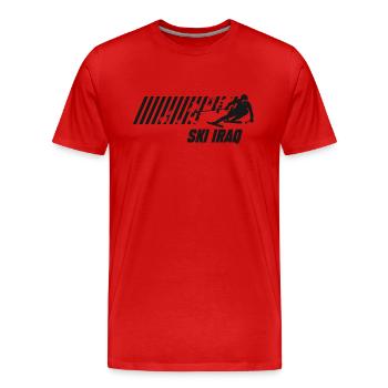 Ski Irak - T-shirt bio Premium Homme - rouge - Devant - Damien (186cm)