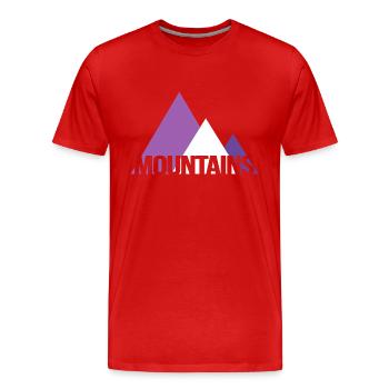 wandern adventure bergwandern hiking mountains - Männer Premium Bio T-Shirt - Rot - Vorne - Damien (186cm)