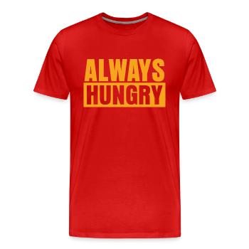 Always Hungry - Männer Premium Bio T-Shirt - Rot - Vorne - Damien (186cm)