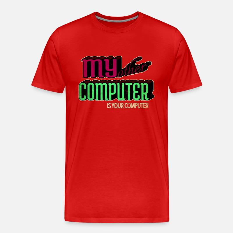 present hacking coding hacking computer - Männer Premium Bio T-Shirt - Rot