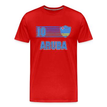 Aruba Fußball Mannschaft - Männer Premium Bio T-Shirt - Rot - Vorne - Damien (186cm)