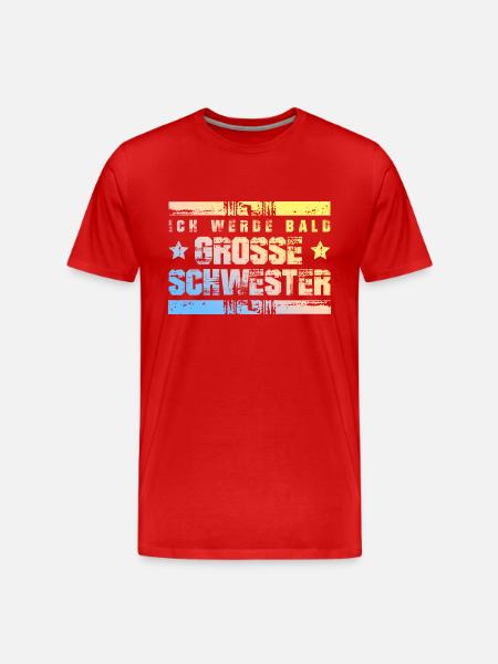 Ich werde Bald Schwester - Männer Premium Bio T-Shirt - Rot