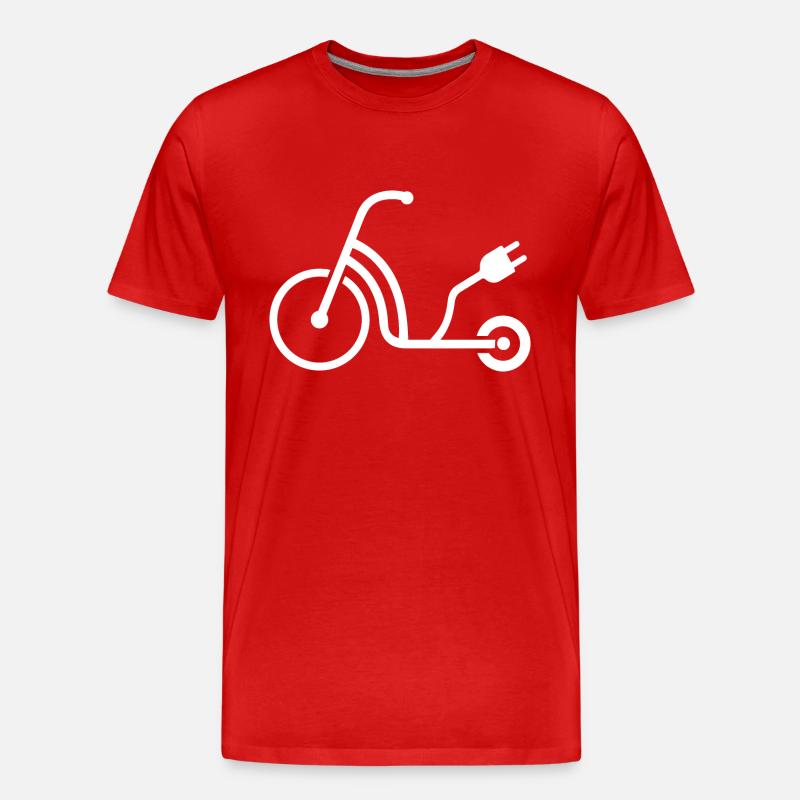E-Scooter E-Roller Scooter - Männer Premium Bio T-Shirt - Rot