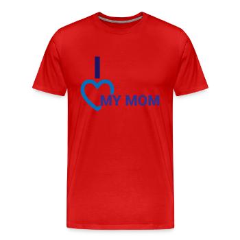 J’aime ma mère - T-shirt bio Premium Homme - rouge - Devant - Damien (186cm)