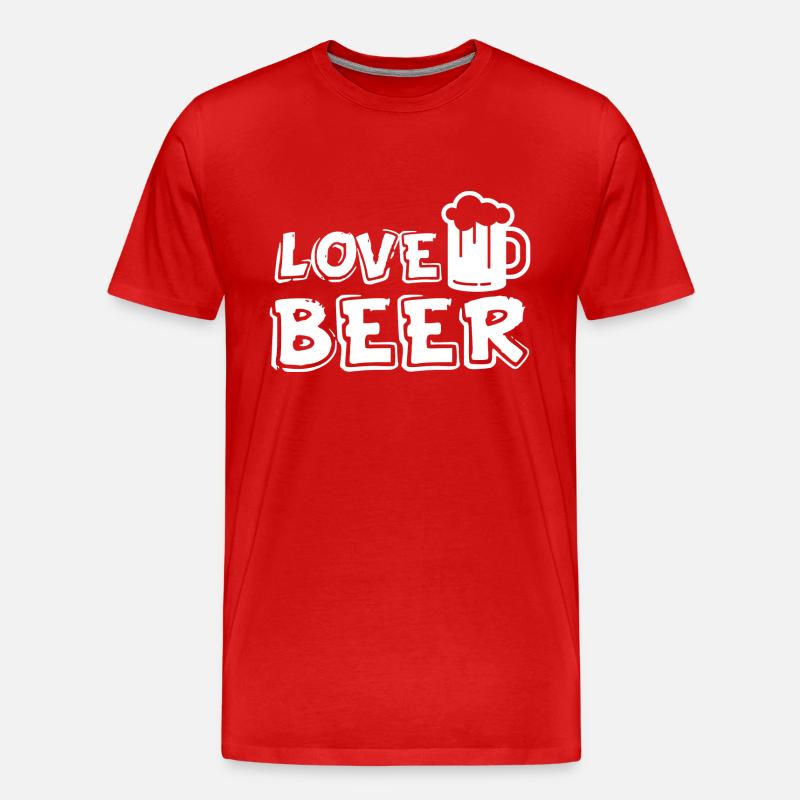 Lustiger Bier Spruch Geschenkidee Party - Männer Premium Bio T-Shirt - Rot