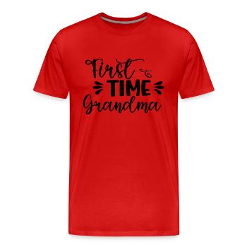 First Time Grandma - Männer Premium Bio T-Shirt - Rot - Vorne - Damien (186cm)