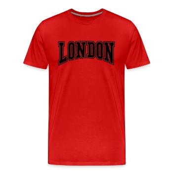 london college gewellt - Männer Premium Bio T-Shirt - Rot - Vorne - Damien (186cm)