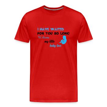 Je t'ai tant attendu BLU BLK - T-shirt bio Premium Homme - rouge - Devant - Damien (186cm)