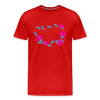 Flower Blume Pflanze - Männer Premium Bio T-Shirt - Rot - Vorne - Damien (186cm)