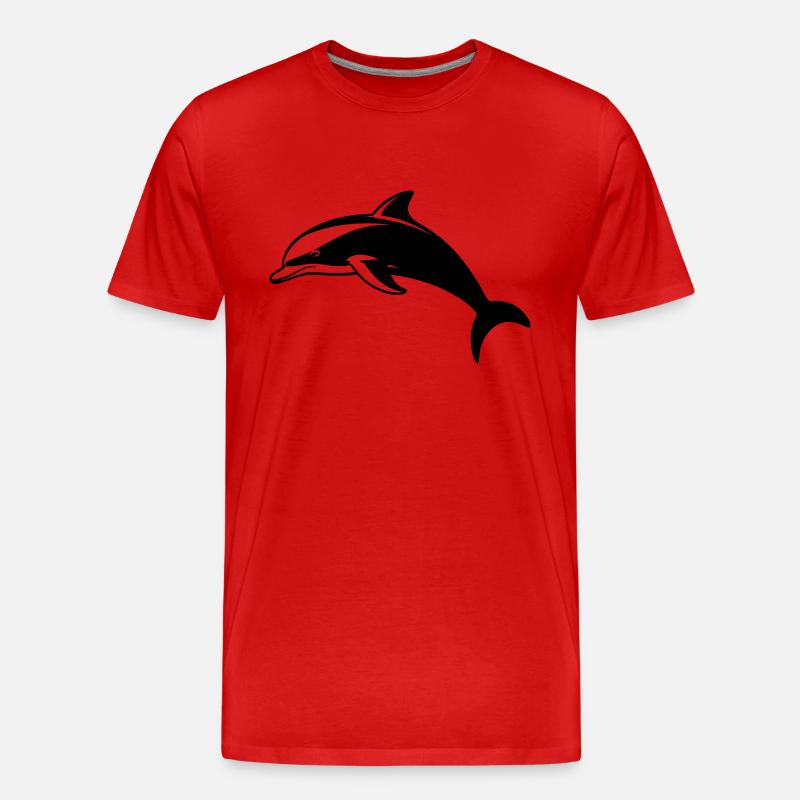 Delfin - Männer Premium Bio T-Shirt - Rot