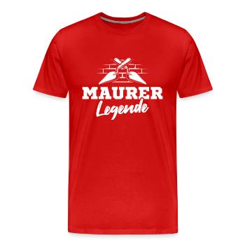 Maurer Legende Handwerk Maurermeister - Männer Premium Bio T-Shirt - Rot - Vorne - Damien (186cm)