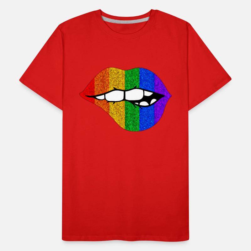 LGBTQ+ LIPS BITING PRIDE Men's Premium Organic T-Shirt