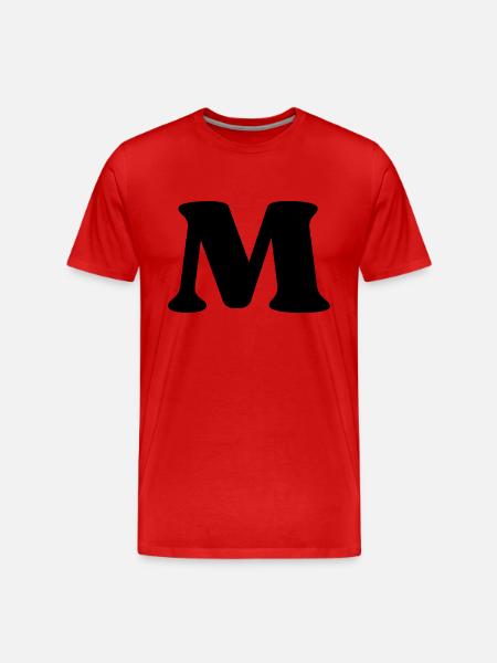 Letter m - Men's Premium Organic T-Shirt - red