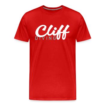 Plongée en falaise - T-shirt bio Premium Homme - rouge - Devant - Damien (186cm)