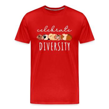 Feiern Sie die Vielfalt - Männer Premium Bio T-Shirt - Rot - Vorne - Damien (186cm)