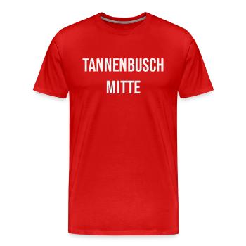 Tannenbusch Mitte - Männer Premium Bio T-Shirt - Rot - Vorne - Damien (186cm)