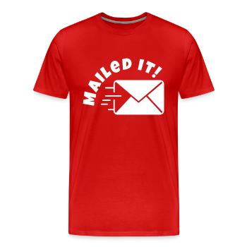 Verschickt - Männer Premium Bio T-Shirt - Rot - Vorne - Damien (186cm)
