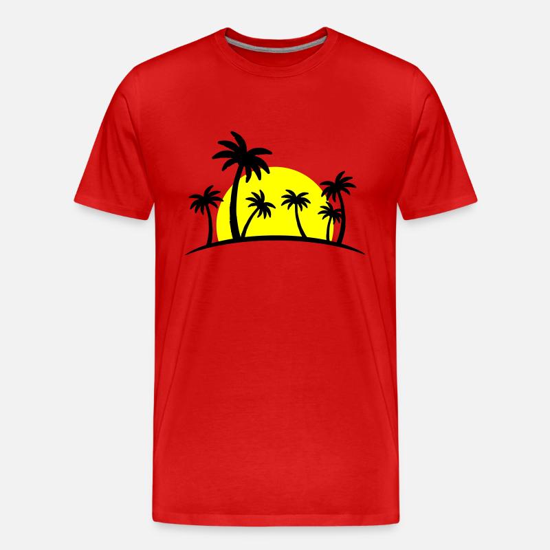 beach palms 2 - Männer Premium Bio T-Shirt - Rot