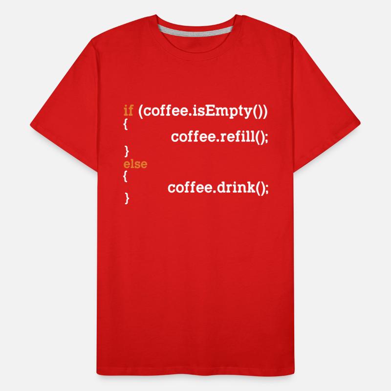 Funny Programmer Coffee Gift For Coders Men's Premium Organic T-Shirt