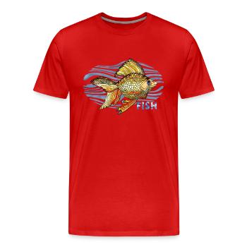 Poisson - T-shirt bio Premium Homme - rouge - Devant - Damien (186cm)