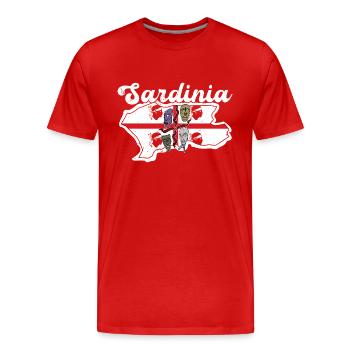Sarden Sardegna Mittelmeer Sardinien Italien - Männer Premium Bio T-Shirt - Rot - Vorne - Damien (186cm)