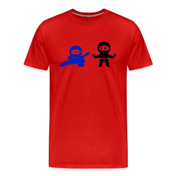 Ninjas - Men's Premium Organic T-Shirt - red - Front - Damien (186cm)