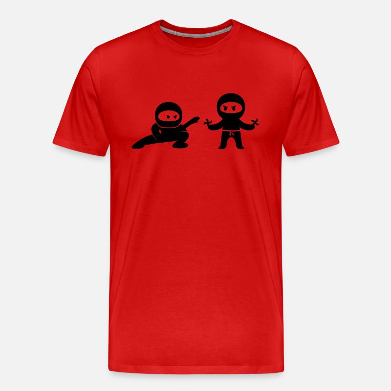 ninjas comic - Männer Premium Bio T-Shirt - Rot