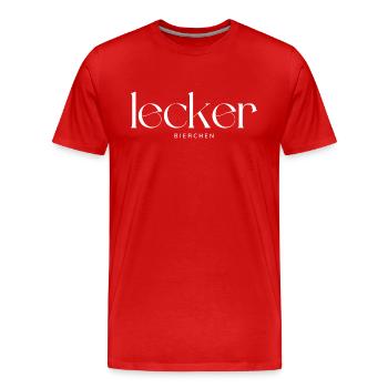 Lecker Bierchen - Männer Premium Bio T-Shirt - Rot - Vorne - Damien (186cm)