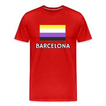 Non binary Pride Flag Barcelona - Men's Premium Organic T-Shirt - red - Front - Damien (186cm)