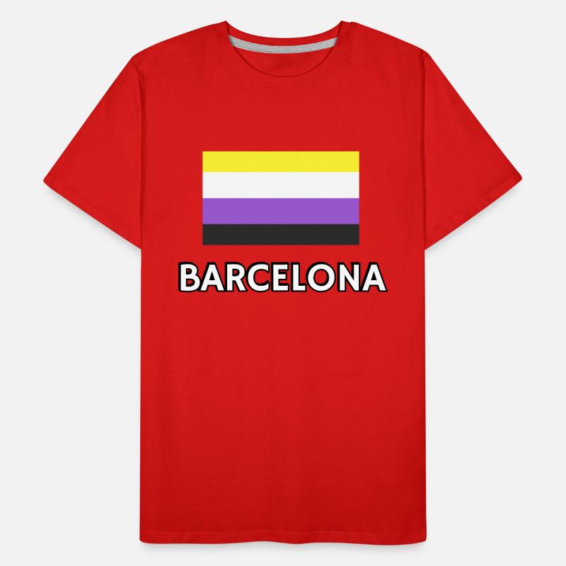 Non binary Pride Flag Barcelona Men's Premium Organic T-Shirt