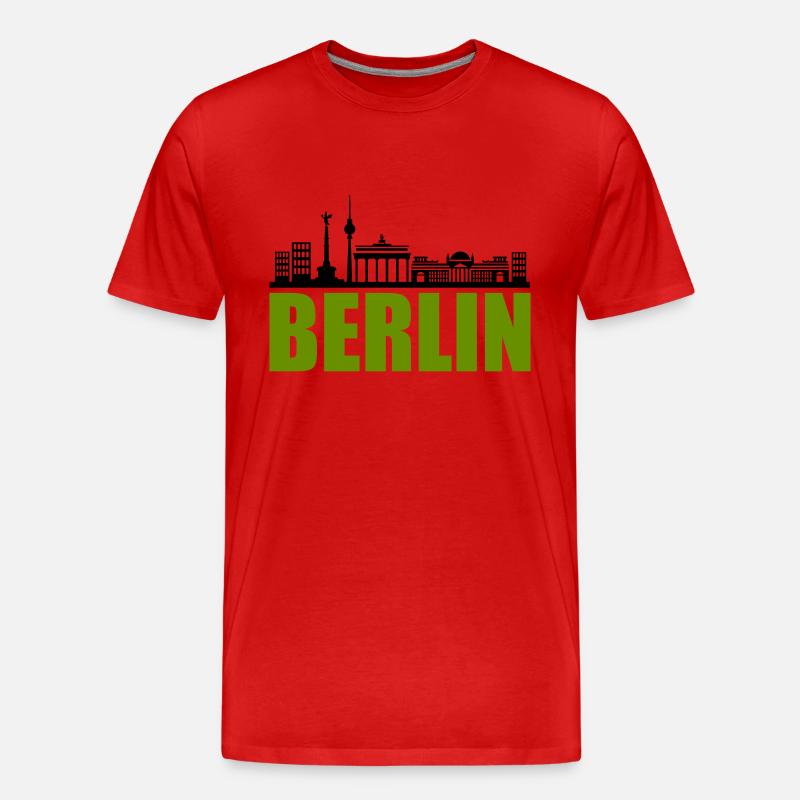 berlin skyline - Männer Premium Bio T-Shirt - Rot