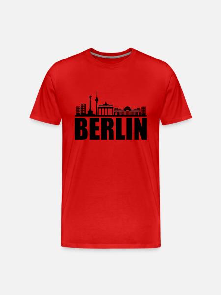 Berlin Skyline - Men's Premium Organic T-Shirt - red