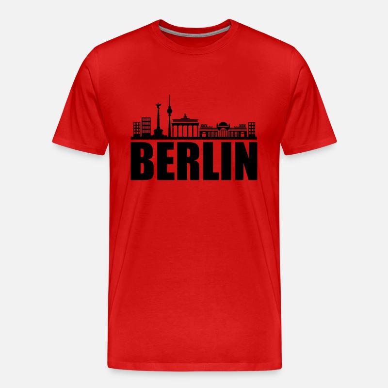 berlin skyline - Männer Premium Bio T-Shirt - Rot