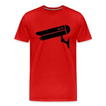 Camera Icon - Men's Premium Organic T-Shirt - red - Front - Damien (186cm)