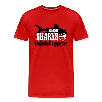 Sharks Supporter - Men's Premium Organic T-Shirt - red - Front - Damien (186cm)
