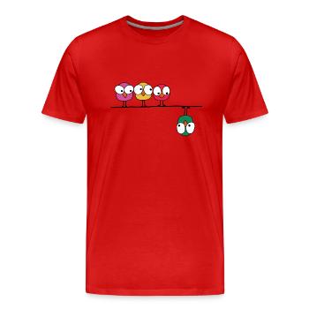 Angry birds - Männer Premium Bio T-Shirt - Rot - Vorne - Damien (186cm)